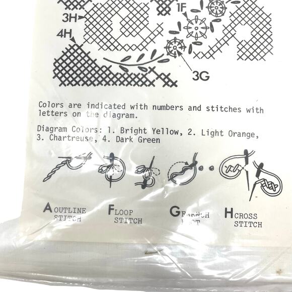 Vogart Crafts Vintage 1970's Pillowcase Pair Stamped Embroidery Painting NIP - Picture 7 of 8